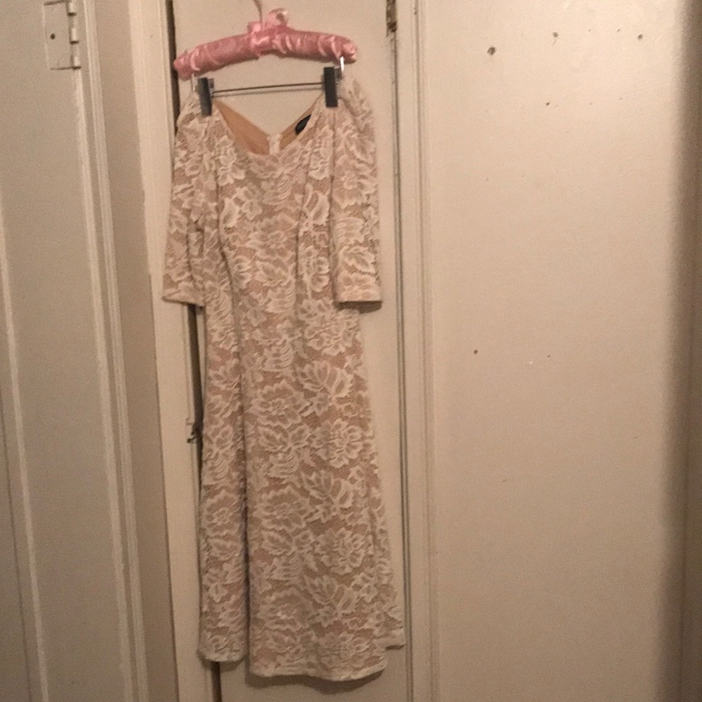 Nude white and lace dress